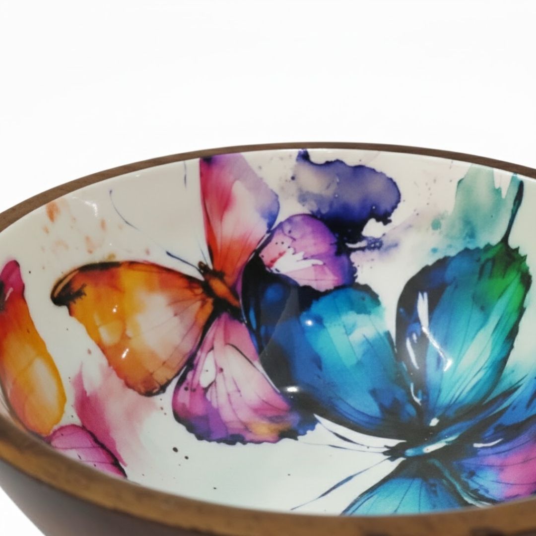 Enamel Wooden Bowl for Sustainable Dining – M 1.0